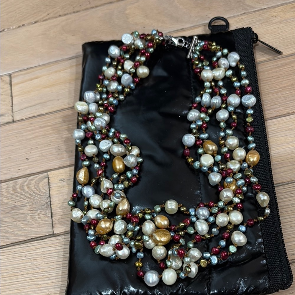 Multi strand pearl necklace